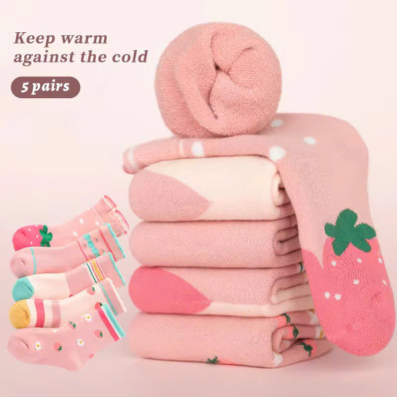 SET 5 ĐÔI TẤT VỚ DÂU TÂY HỒNG TỪ 0-14 TUỔI SIÊU XINH DỄ THƯƠNG DÀNH CHO BÉ GÁI