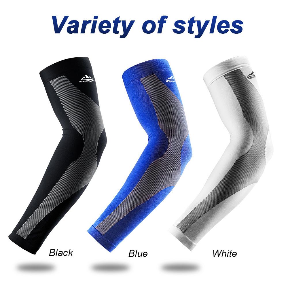 Toprunn 2pcs/1Pair Sports ARM nén tay áo bóng rổ Bóng rổ Mùa hè Mùa hè Chạy UV Bảo vệ Bóng chuyền Bóng chuyền Bóng chuyền Color: White