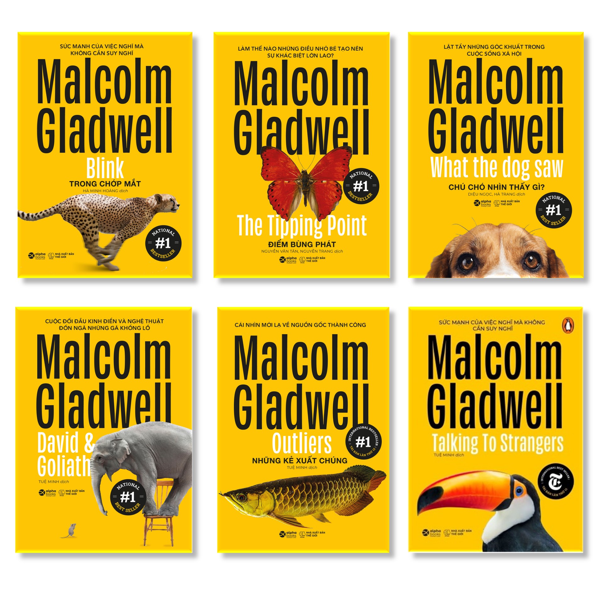 Bộ Sách 6 Cuốn Về Tâm Lý Học Ứng Dụng Của Malcolm Gladwell  : Những Kẻ Xuất Chúng - Outliers + Điểm Bùng Phát - The Tipping Point + Trong Chớp Mắt - Blink + Chú Chó Nhìn Thấy Gì - What The Dog Saw + David Và Goliath - David And Goliath + Đọc Vị Người Lạ - Talking To Strangers