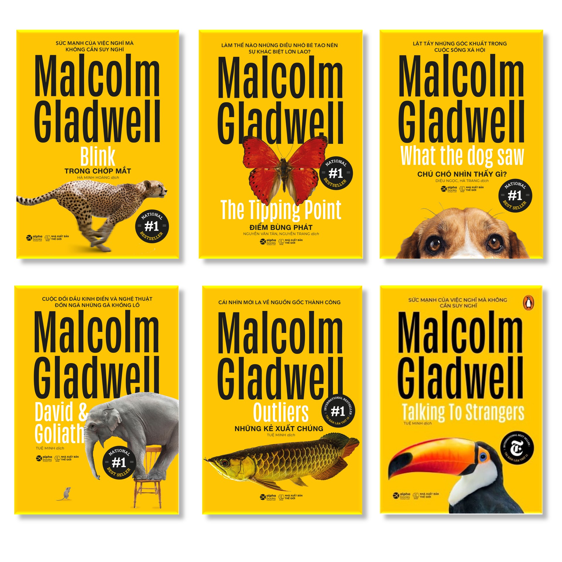 Bộ Sách 6 Cuốn Về Tâm Lý Học Ứng Dụng Của Malcolm Gladwell (Tái Bản 2020) : Những Kẻ Xuất Chúng - Outliers + Điểm Bùng Phát - The Tipping Point + Trong Chớp Mắt - Blink + Chú Chó Nhìn Thấy Gì - What The Dog Saw + David Và Goliath - David And Goliath + Đọc Vị Người Lạ - Talking To Strangers