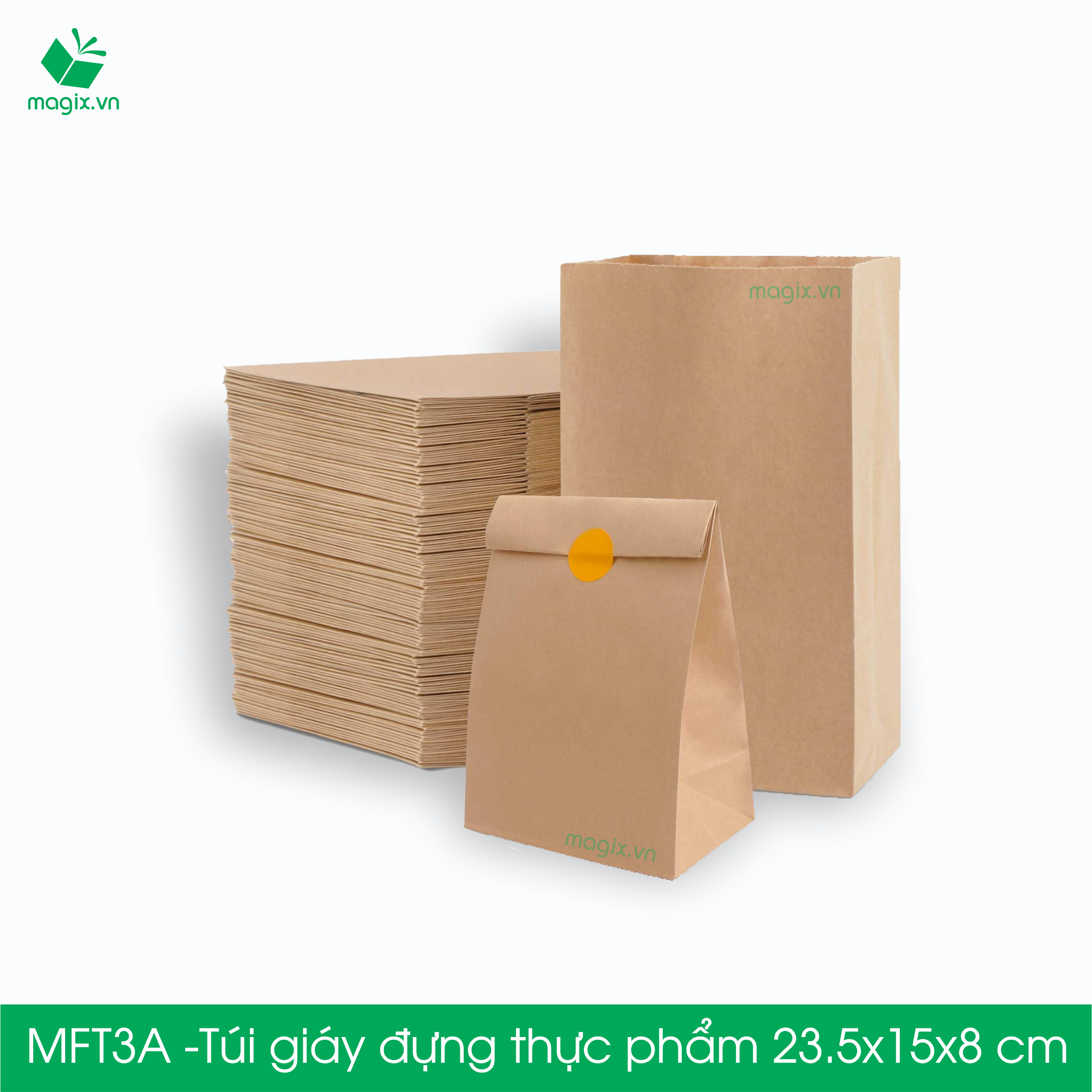 MFT3A - 23.5x15x8 cm - 100 Túi đựng thực phẩm - Túi đựng đồ ăn