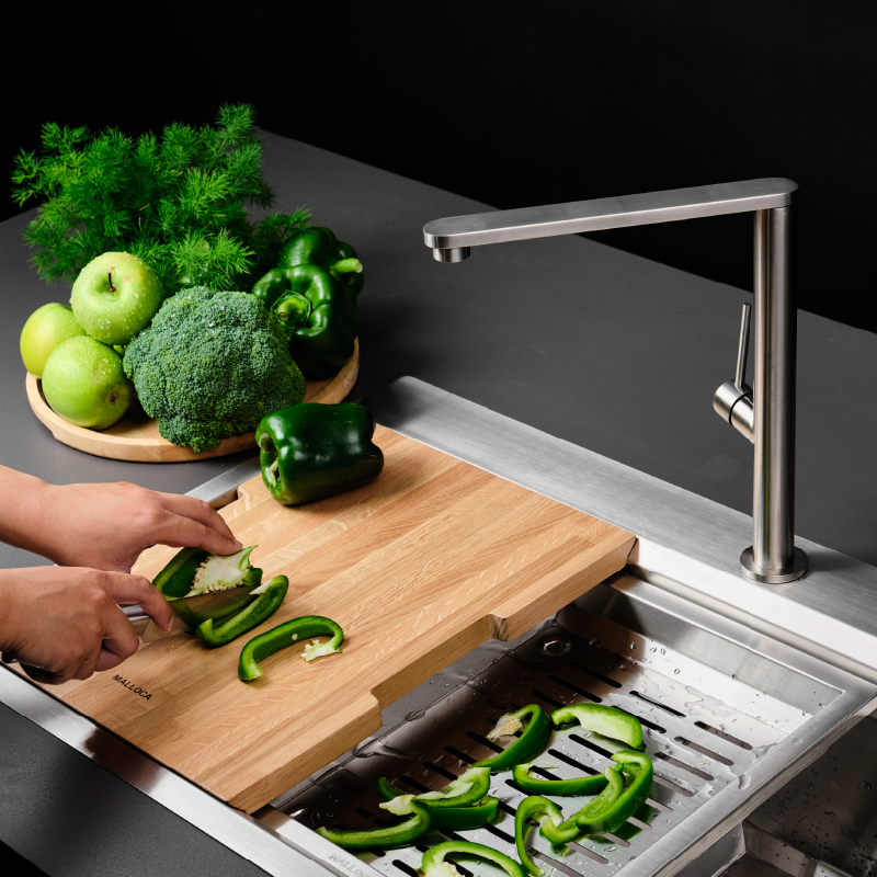Chậu rửa chén 2 ngăn Malloca Slide MS 862 - Hàng chính hãng, Bảo hành 3 năm