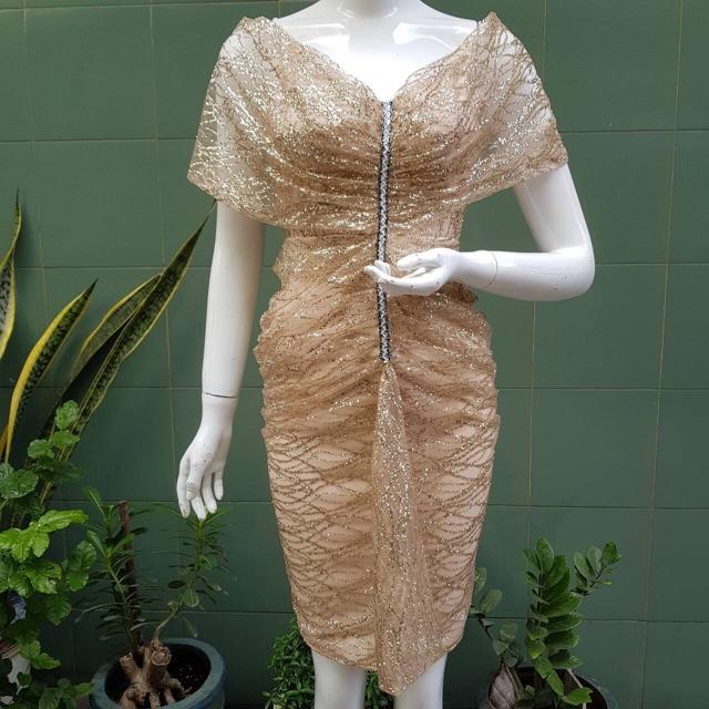 Đầm body lưới kim tuyến dúm ngực ( Size M, L đến 58kg )MM MM