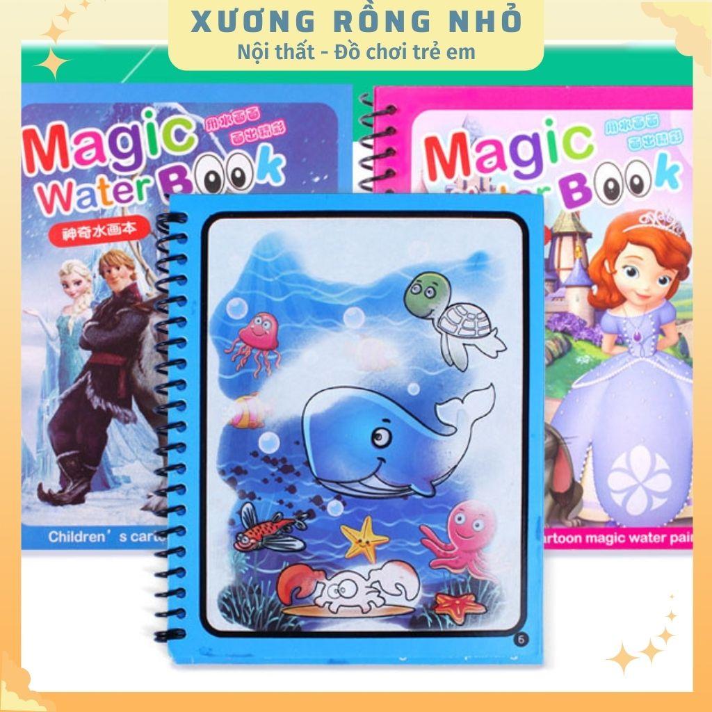 Đồ Chơi Tranh Tô Màu Nước Ma Thuật Tự Xóa, Sách Tập Tô Thần Kỳ, Magic Water Book Cho Bé Tặng 1 Bút Tô Màu