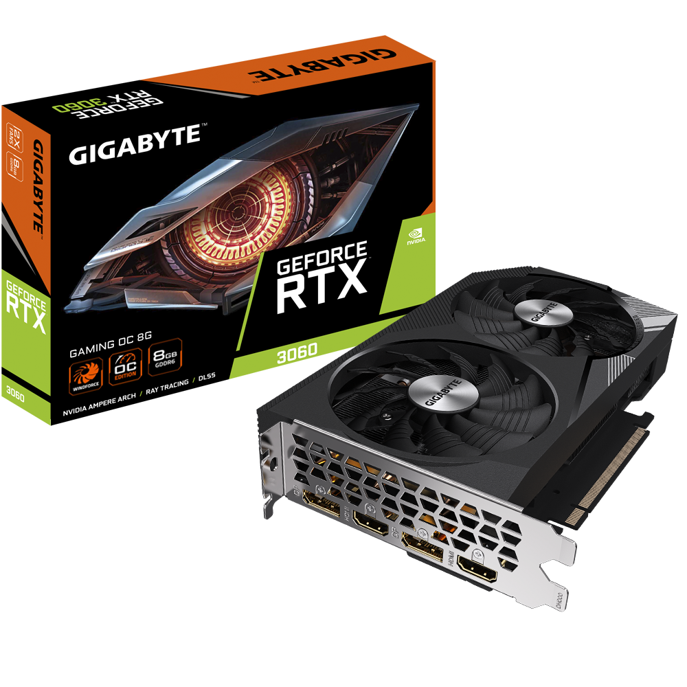 Card màn hình GIGABYTE GeForce RTX 3060 GAMING OC 8G (GV-N3060GAMING OC-8GD) - Hàng Chính Hãng