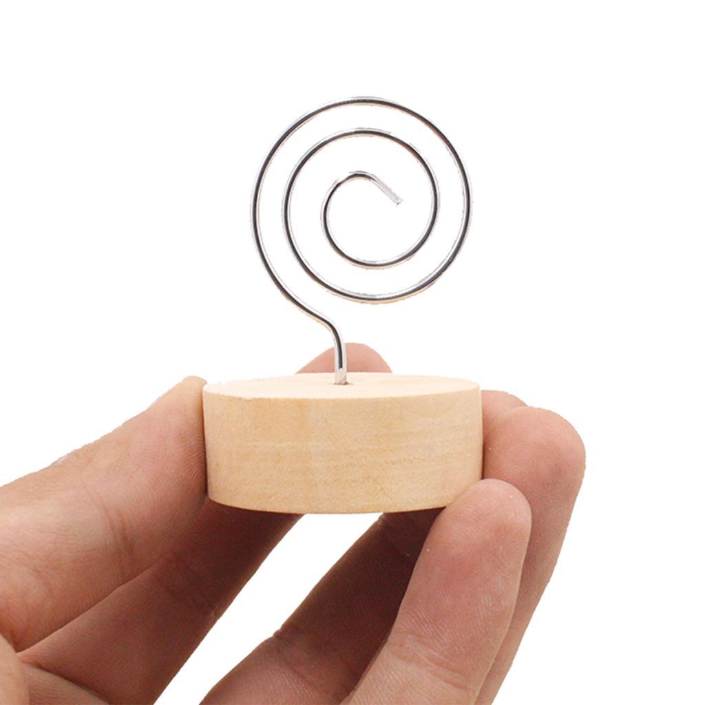 10pcs Wooden Base Place Card Holder Wedding Party Table Name Card Clip