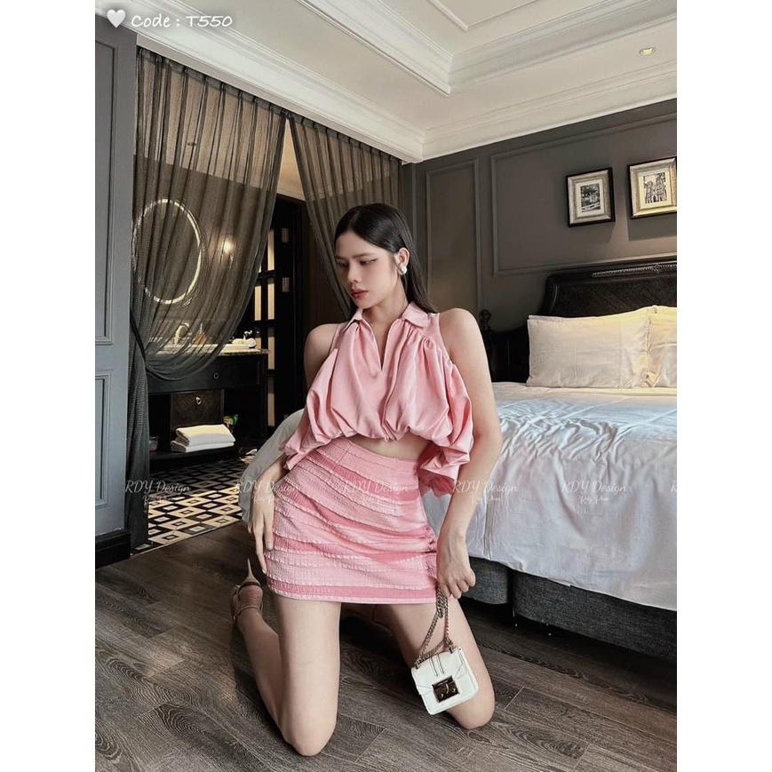 SET ĐI CHƠI, SET 2 MÓN ÁO BÍ CỔ SƠ MI SÁT NÁCH PHỐI CHÂN VÁY DÁNG A CỰC XINH