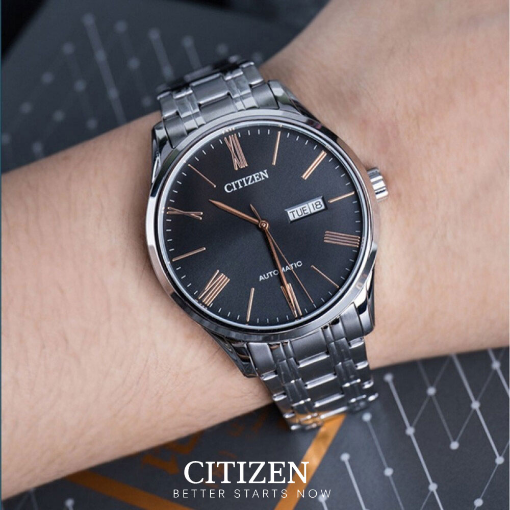 Đồng Hồ Nam Citizen Dây Thép Không Gỉ NH8360-80J - Mặt Đen