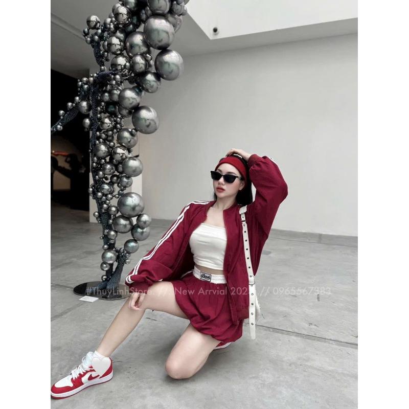 Set gió phối sọc kèm áo quây 3 màu hàng loại 1 BY JOLIE - Đen, Đen