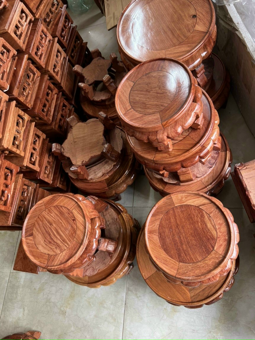 Đôn Váy Đế tròn kỷ váy kê đồ gỗ hương mặt 26 cao 18 cm