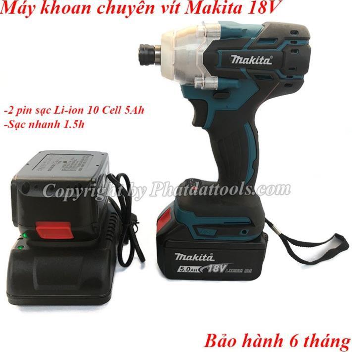 Máy khoan chuyên vít dùng pin MKT 18V - Động cơ không chổi than-2 pin sạc-Bảo hành 6 tháng
