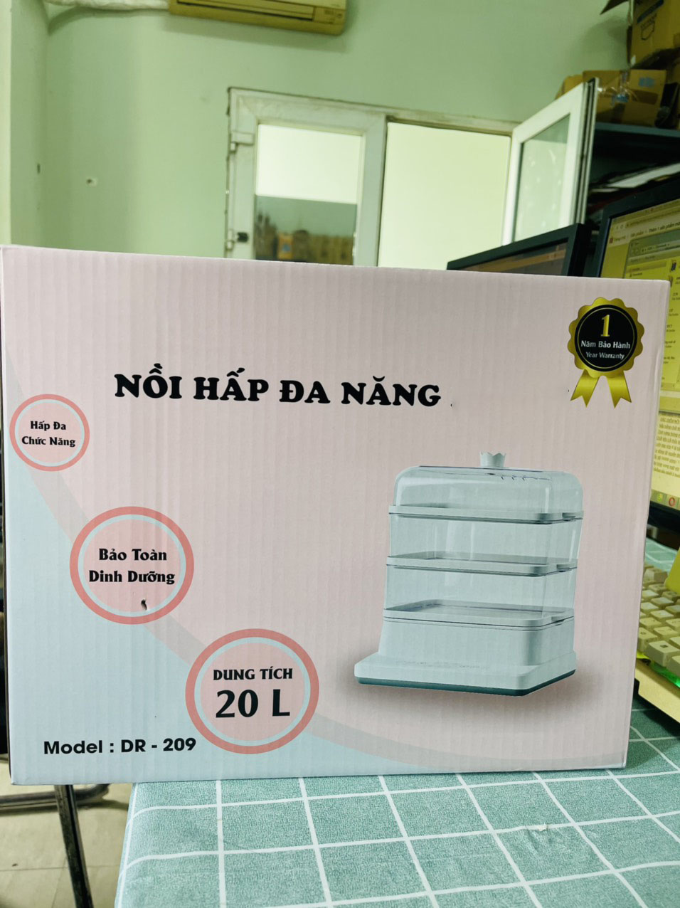 Nồi hấp thực phẩm đa năng 20L-Đảm bảo dinh dưỡng- Độ bền cao- Thiết kế sang trọng 3 tầng hấp- DR 209