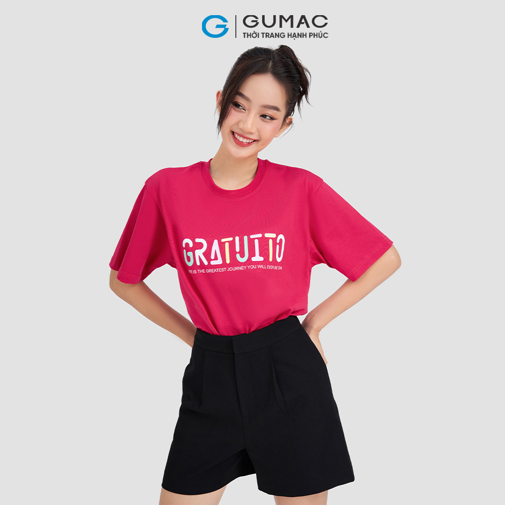Áo thun in chữ thời trang GUMAC ATD03042