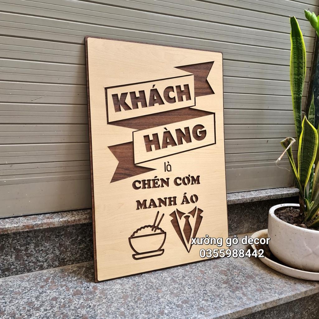 Tranh Treo Tường Văn Phòng Tạo Động Lực Decor Trang Trí- Khách Hàng Là Chén Cơm,Manh Áo