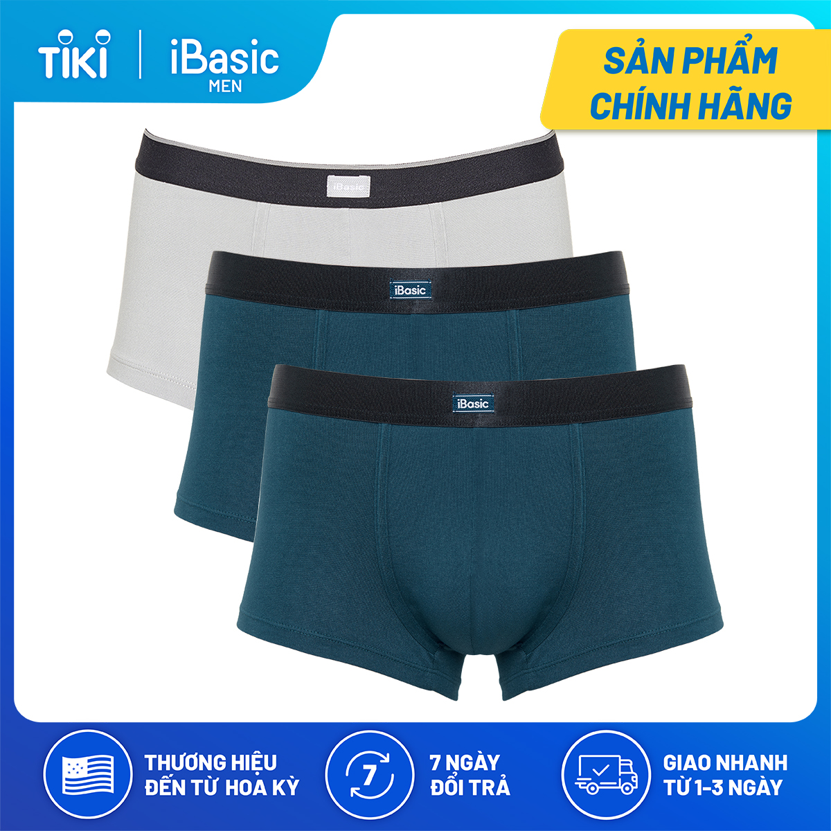 Combo 3 quần lót nam thun Trunk iBasic PANM091