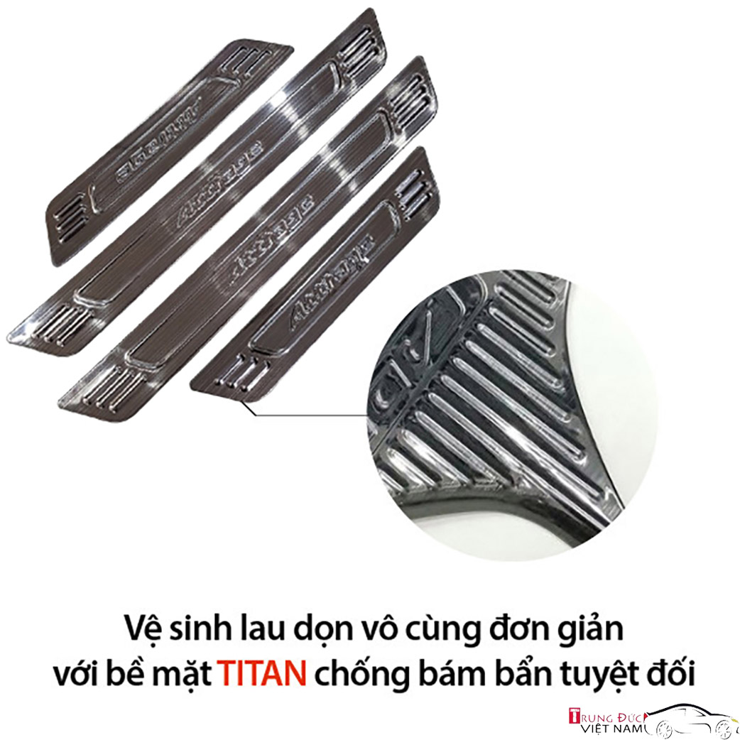 Ốp bậc cửa Titan dành cho xe ô tô MITSUBISHI ATTRAGE - Hàng Chính Hãng TDVN