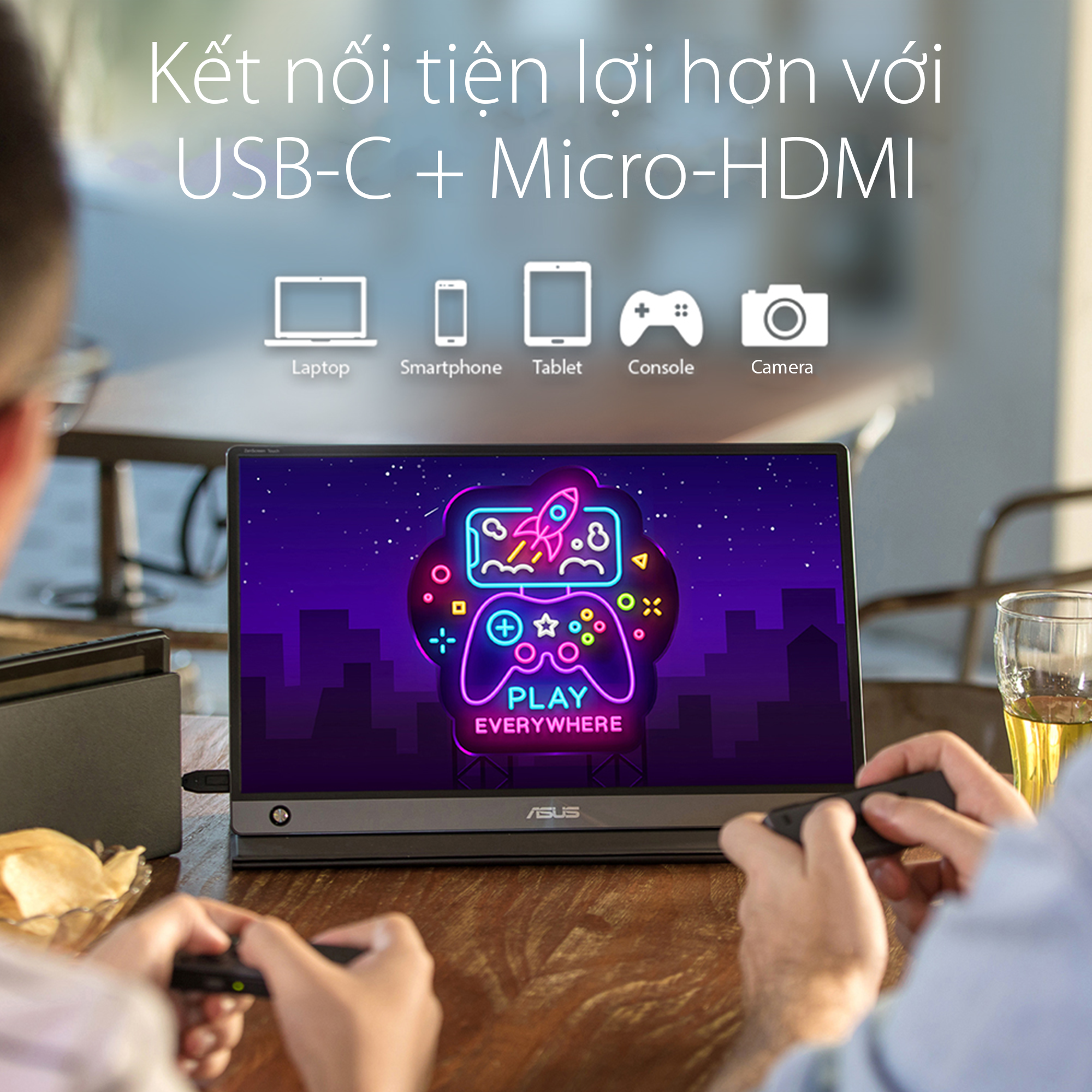 Màn Hình Di Động Cảm Ứng USB ASUS ZenScreen Touch MB16AMT 16 inch Full HD (1920 x 1080) 5ms 60Hz IPS USB Type-C Micro-HDMI Stereo Speakers 1W x 2 - Hàng Chính Hãng