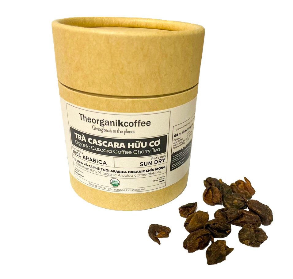 Trà Cà Phê Cascara Hữu Cơ Hộp 25gr 100% Vỏ Cà Phê Arabica Hữu Cơ Chín Mọng