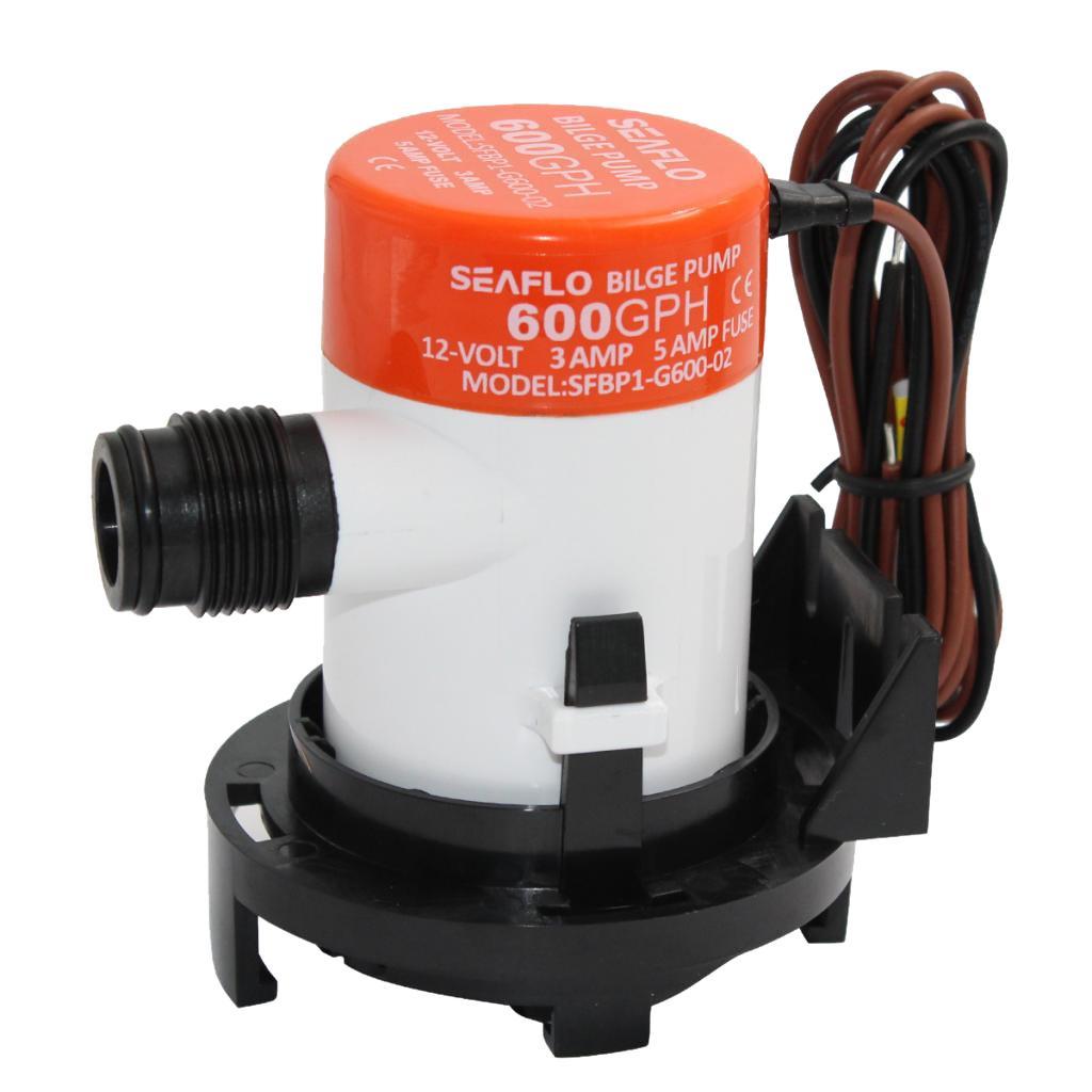 12V 600GPH Submersible Bilge Pump & 3.2 GPM 12L Water Pressure Pump