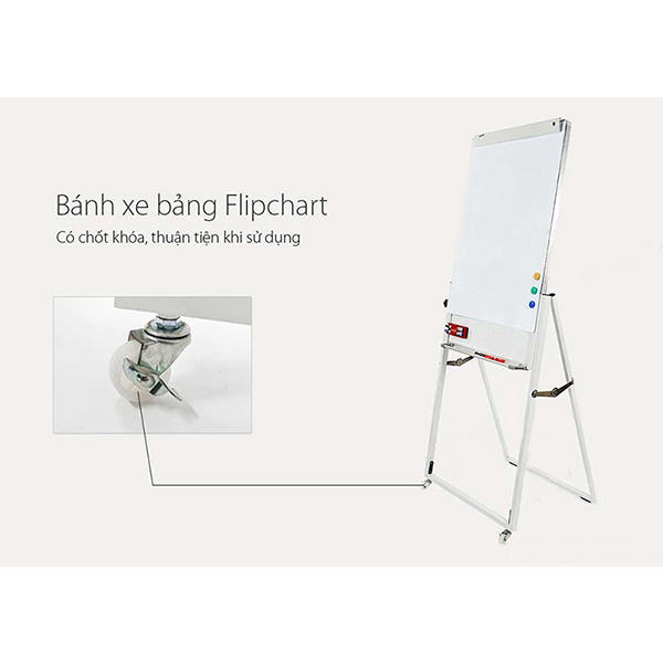 Bảng Flipchart Viết Bút Lông Cao Cấp, Kích Thước 0.9x1.2m. Tặng 10 Tờ Giấy A0, Điều Chỉnh Chiều Cao, Gấp Gọn, Bánh Xe Di Động