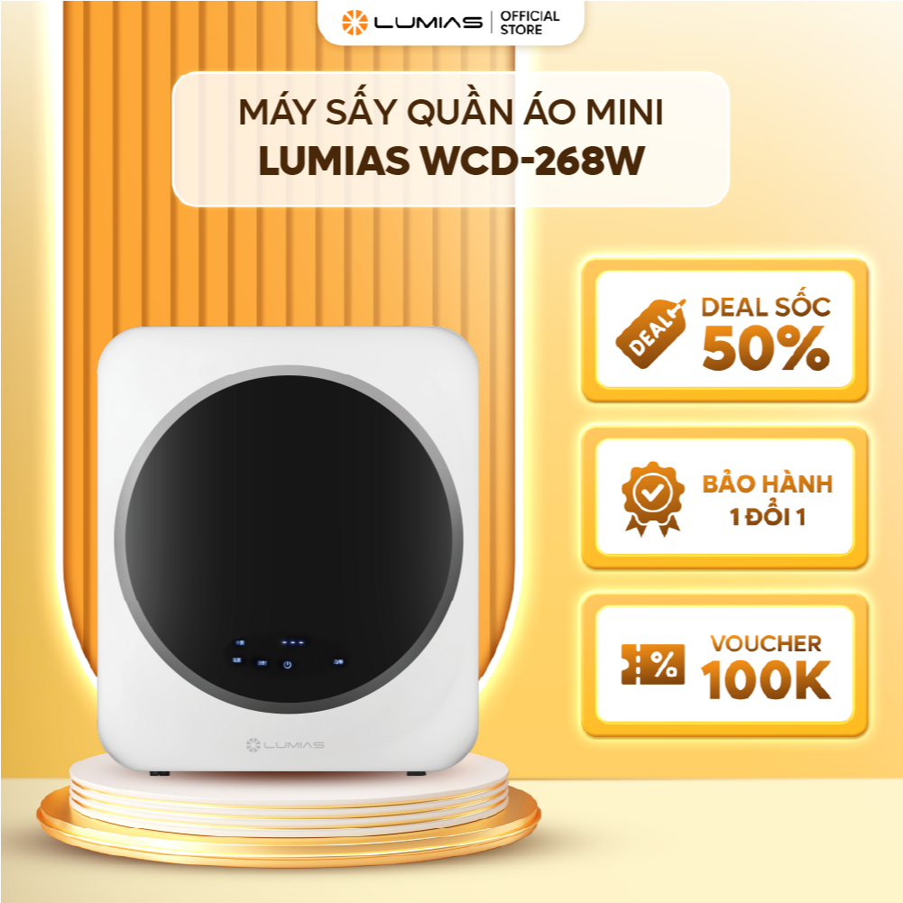 Máy sấy quần áo Lumias WCD-268W Hàng chính hãng