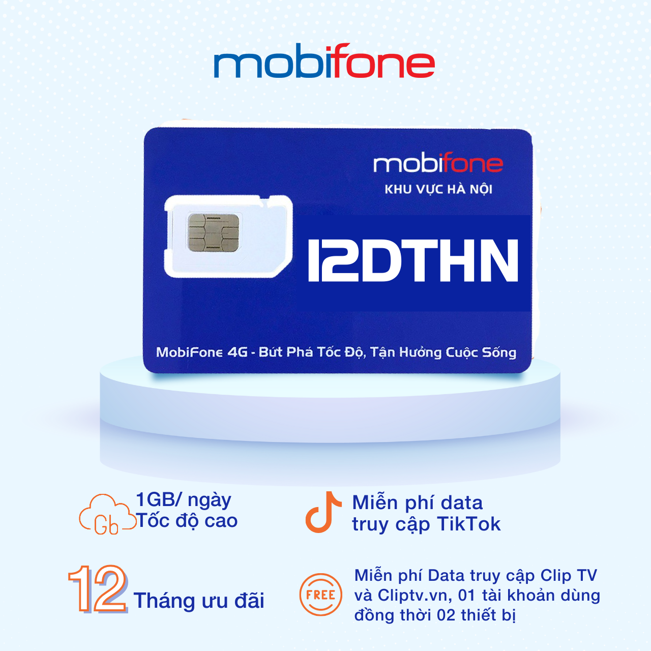 SIÊU SIM DATA 12DTHN ( Sim Data 12 tháng  - Sim 4G MobiFone  - Chỉ sử dụng ở HÀ NỘI) - MOBIFONE HÀ NỘI