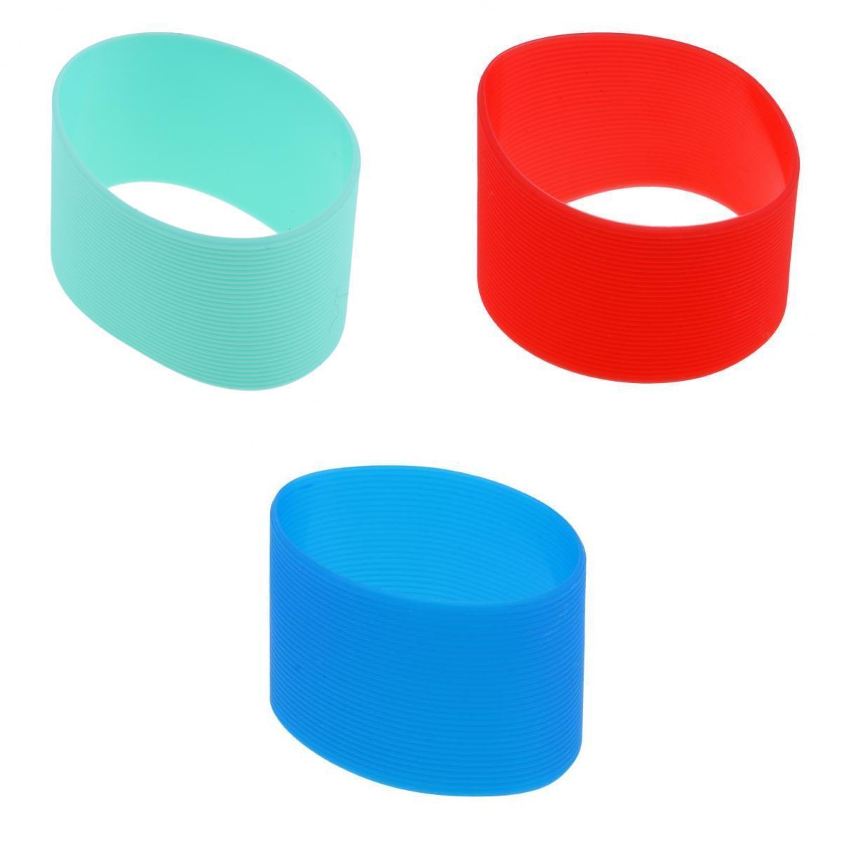 3 Pieces Outdoor Silicone Round Non-slip Water Bottle Mug Cup Sleeve Cover