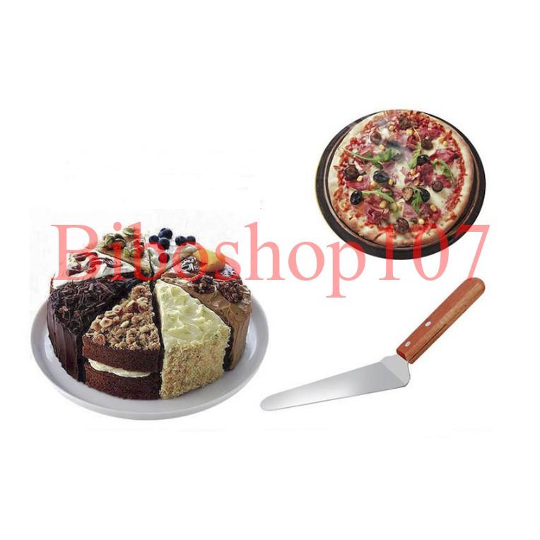 Xẻng xúc bánh, múc bánh kem, pizza cán gỗ 25cm