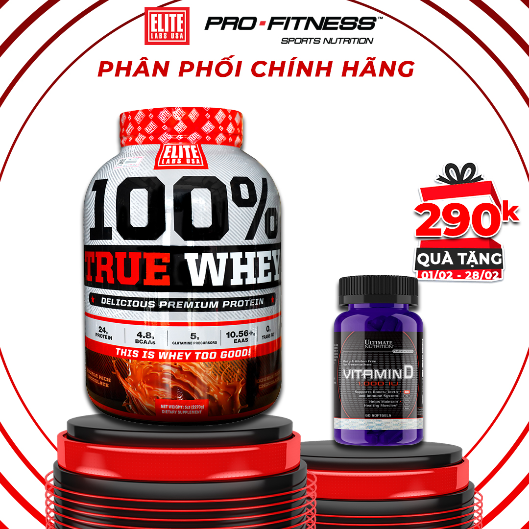 Whey Protein tinh khiết 100% True Whey Elite Labs USA - Sữa tăng cơ giảm mỡ tăng năng lượng và hấp thụ Protein (5lbs)