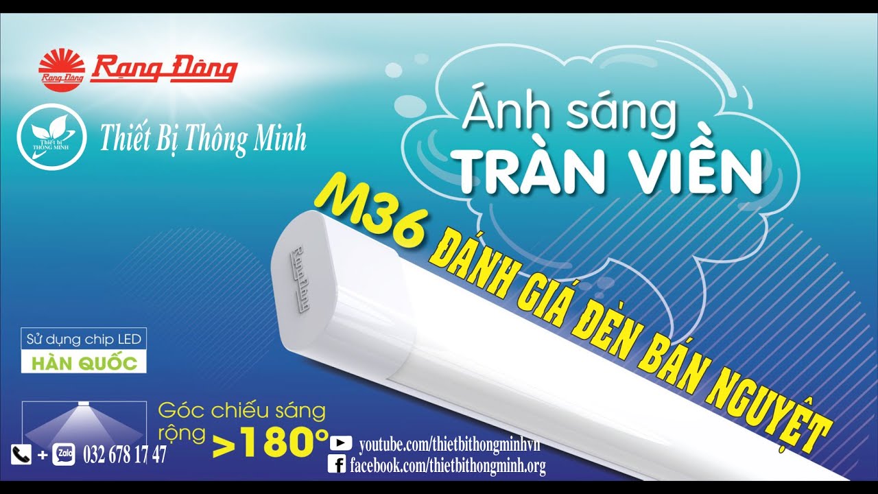 Đèn LED Rạng Đông 40W Model: BD M36L 120 40W  bán nguyệt tube dài 1m2  Hàng Chính hãng