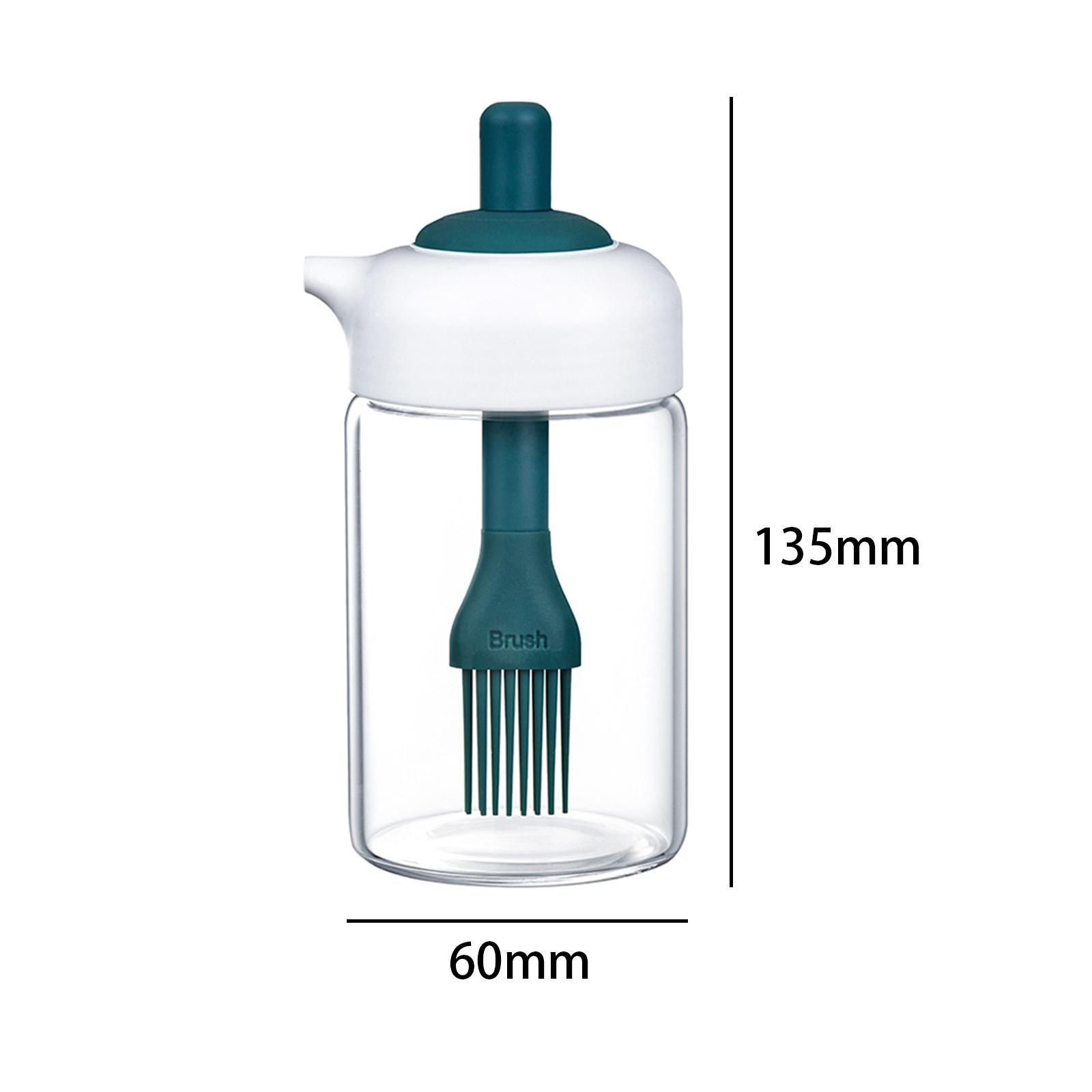 2Pcs Oil Bottle Oil Dispenser with Silicone Brush 230ml Leakproof