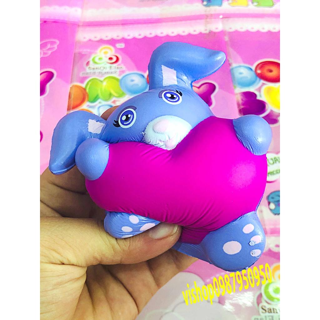 Squishy Lớn JUMBO Hình thỏ ôm trái tim to bự Đồ Chơi Xốp Giảm Stress Hình mềm mịn dễ Thương đàn hồi Cho Bé