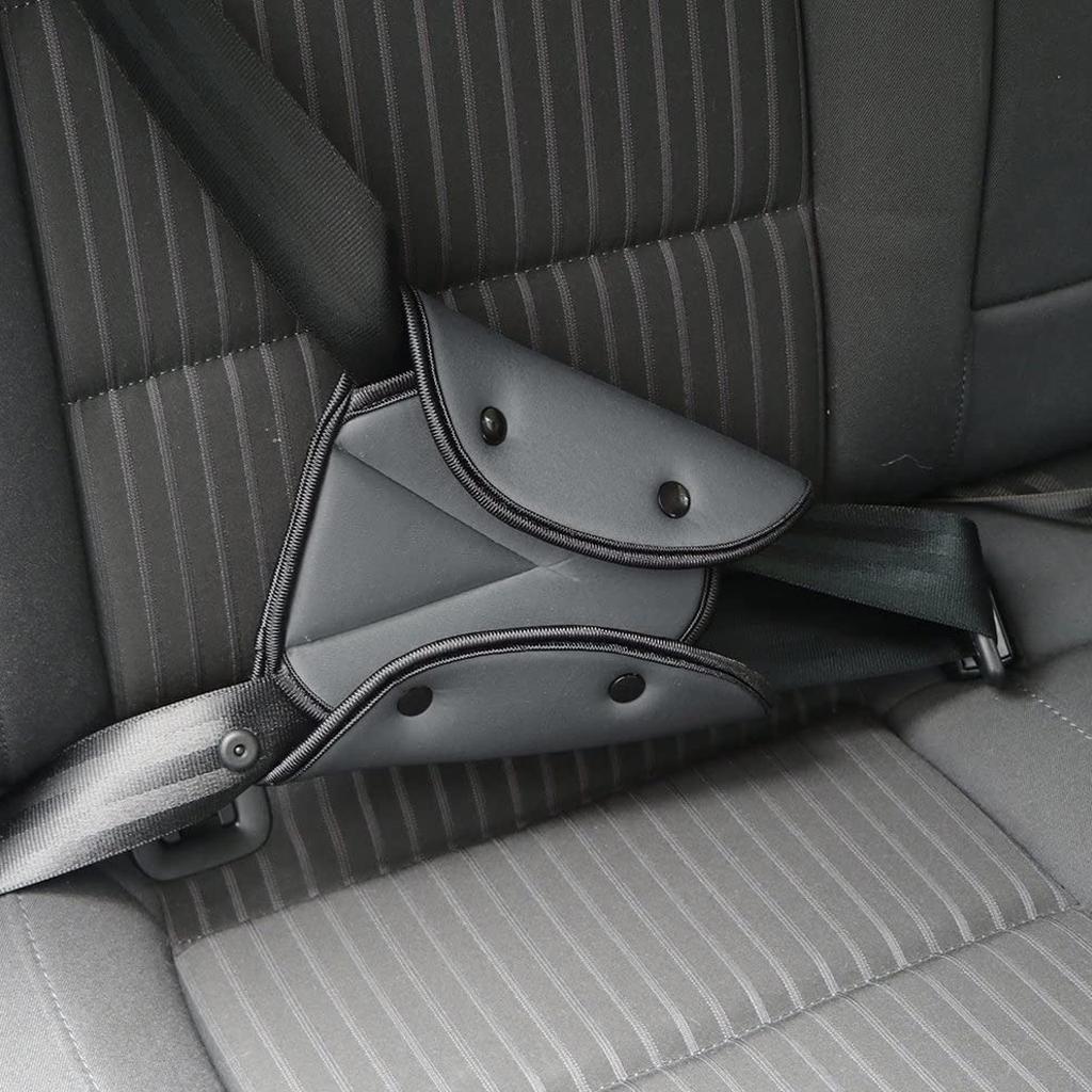 4X Kids Car Seatbelt Adjuster Universal Seat Belt Triangle Holder Gray