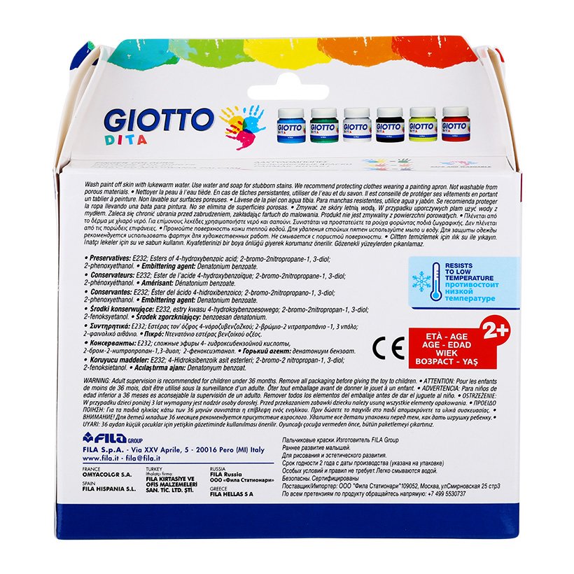 Màu nước vẽ tay nhập khẩu Italy GIOTTO Dita - 6 lọ x 30ml 537700