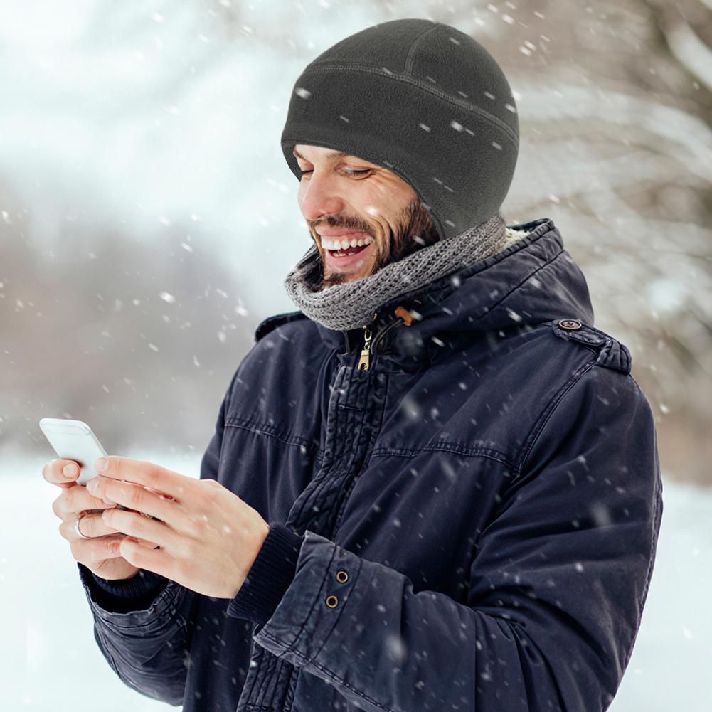 Unisex ấm áp mũ lông cừu bảo vệ tai mũ beanie mùa đông ngoài trời đi bộ đường dài đi câu cá đi xe đạp săn quân quân sự Color: Dark Blue