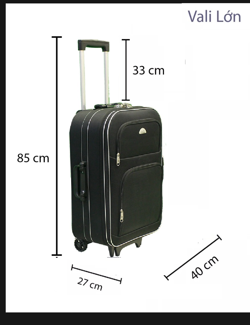 Vali Du Lịch Kéo Tay BI& TI Màu Đen 20 và 24 Inch