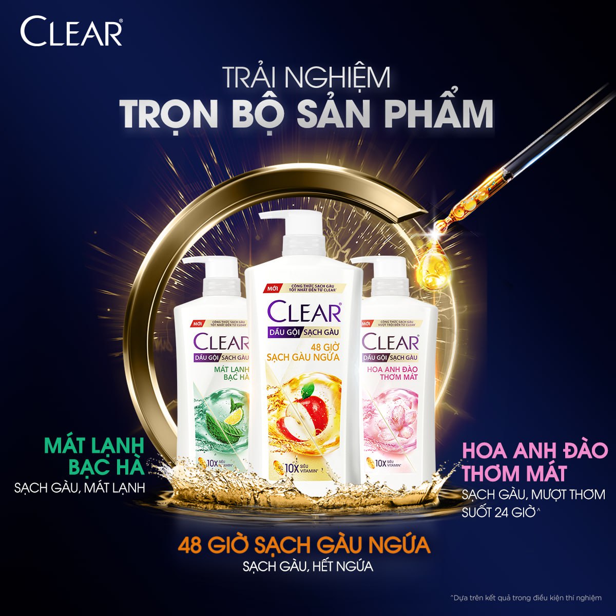Dầu Gội Clear Thảo Dược Nuôi Dưỡng Da Đầu Từ Gốc, Sạch Gàu Và Giảm Gãy Rụng 630g - Gừng &amp; Hoa Cúc