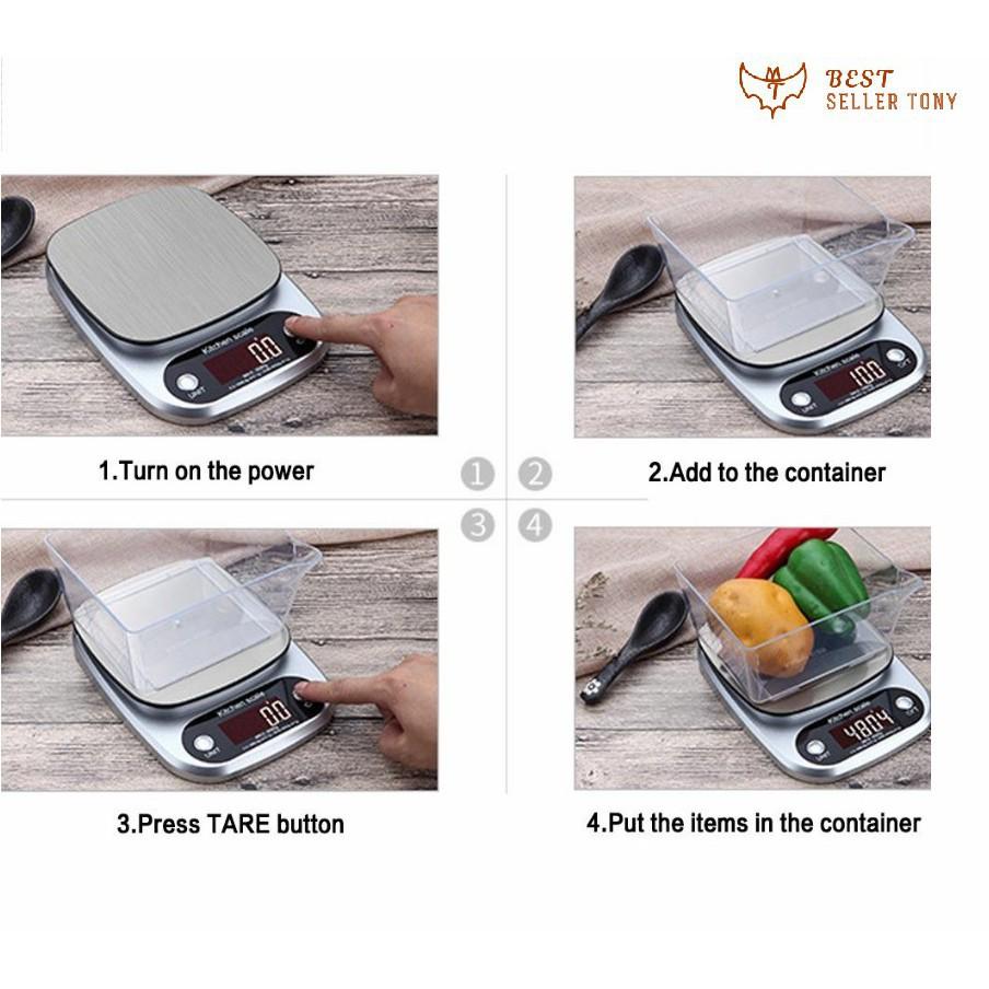 Hot - Cân điện tử mini nhà bếp 10kg/0,1g English 2019