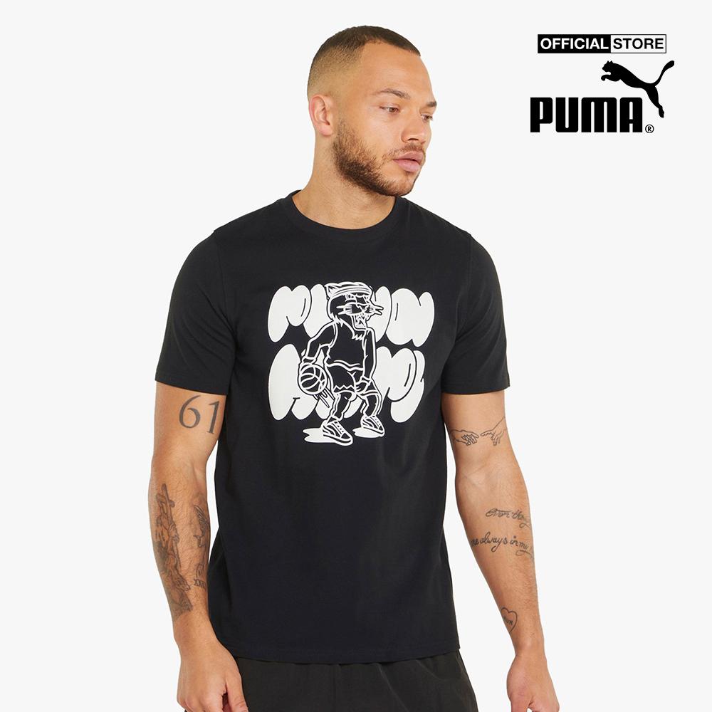 PUMA - Áo thun nam cổ tròn ngắn tay Qualifier Basketball 532106-12