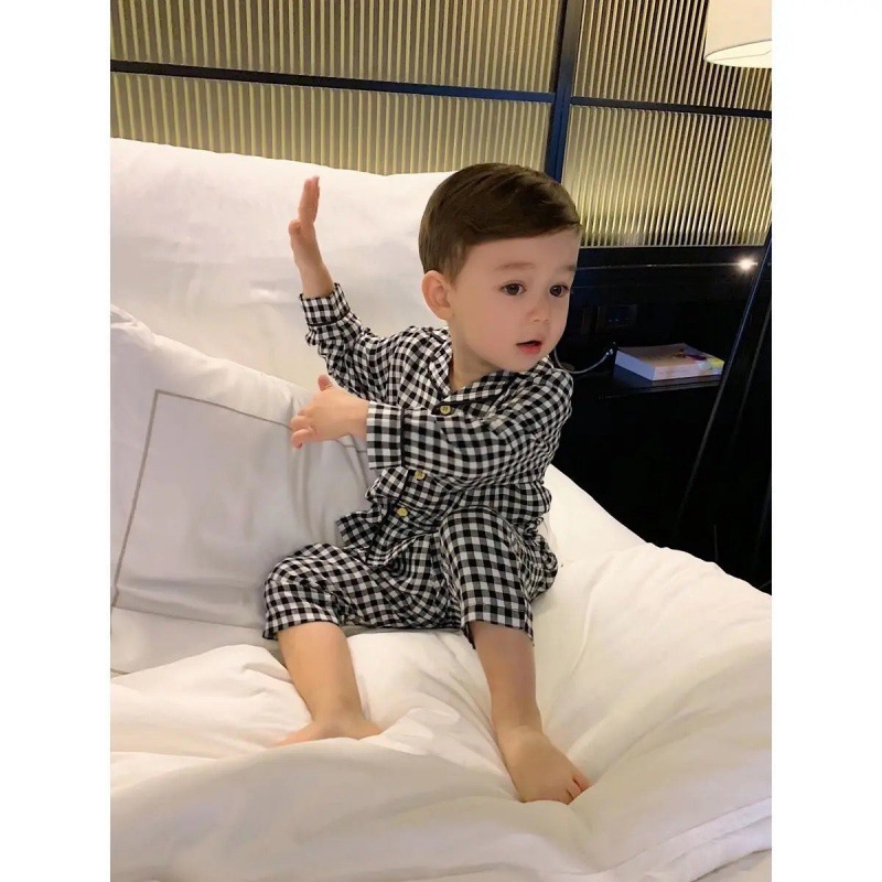 [8-40KG] Bộ Ngủ Pijama Phong Cách Hàn Quốc Cho Bé Trai, Bé Gái - Chất Liệu Kate Thái Mát Lạnh Mặc Mùa Hè Siêu Mát Cực Thích - Đồ Ngủ Cho Bé/ Đồ Mặc Nhà Cho Bé TenKids Store