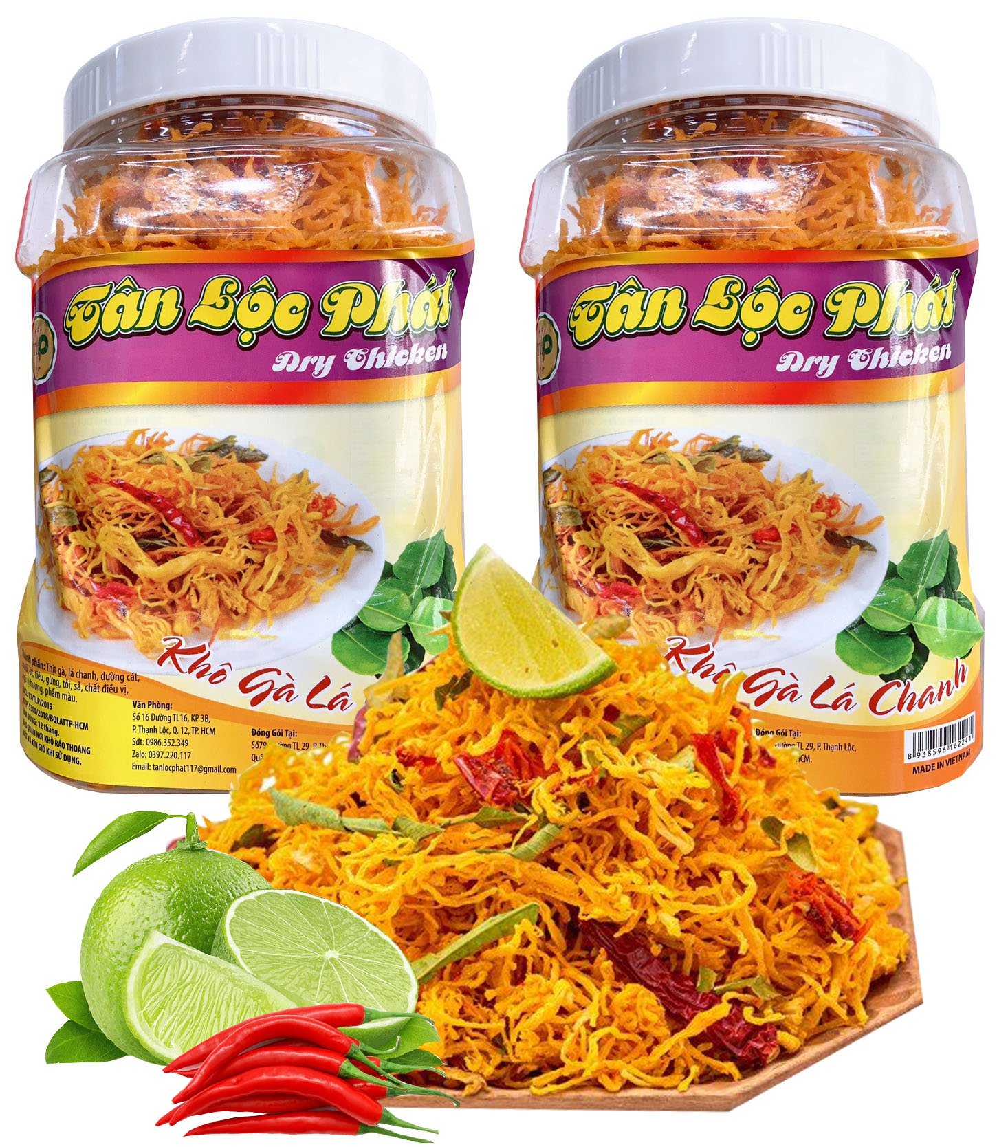 KHÔ GÀ LÁ CHANH TÂN LỘC PHÁT HŨ 500G