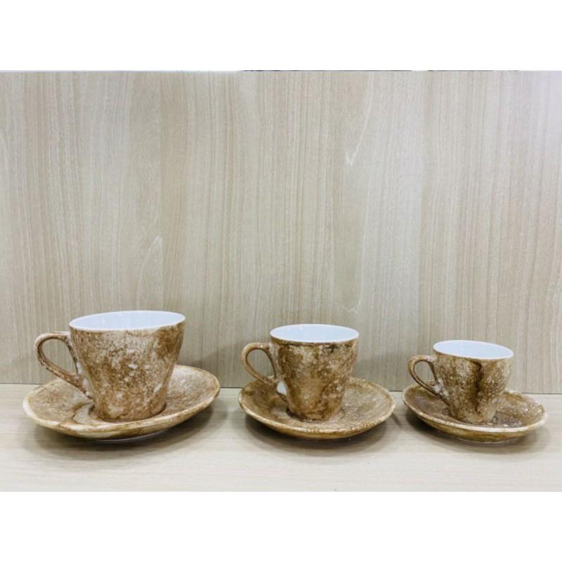 Bộ cốc tách cafe dáng Italia men vân đá độc lạ đủ màu đủ dung tích Gốm sứ bát tràng