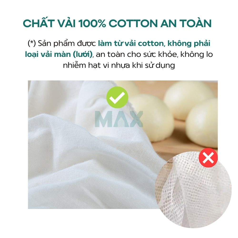 Set 2 khăn vải 100% cotton lót chõ đồ xôi, hấp thức ăn, khăn lọc nấm kefir, lọc sữa hạt