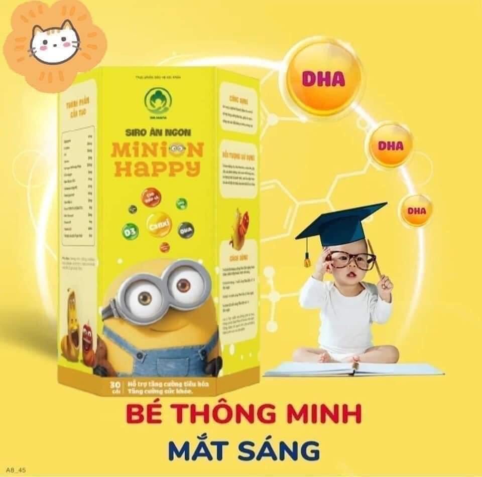 Siro ăn ngon MINION Happy 30 gói - 10ml/gói - Hàng chính hãng - Freeship - T.ố.t nhất cho bé , cung cấp chất dinh dưỡng, giúp bé ăn ngon miệng, tăng cân phát triển