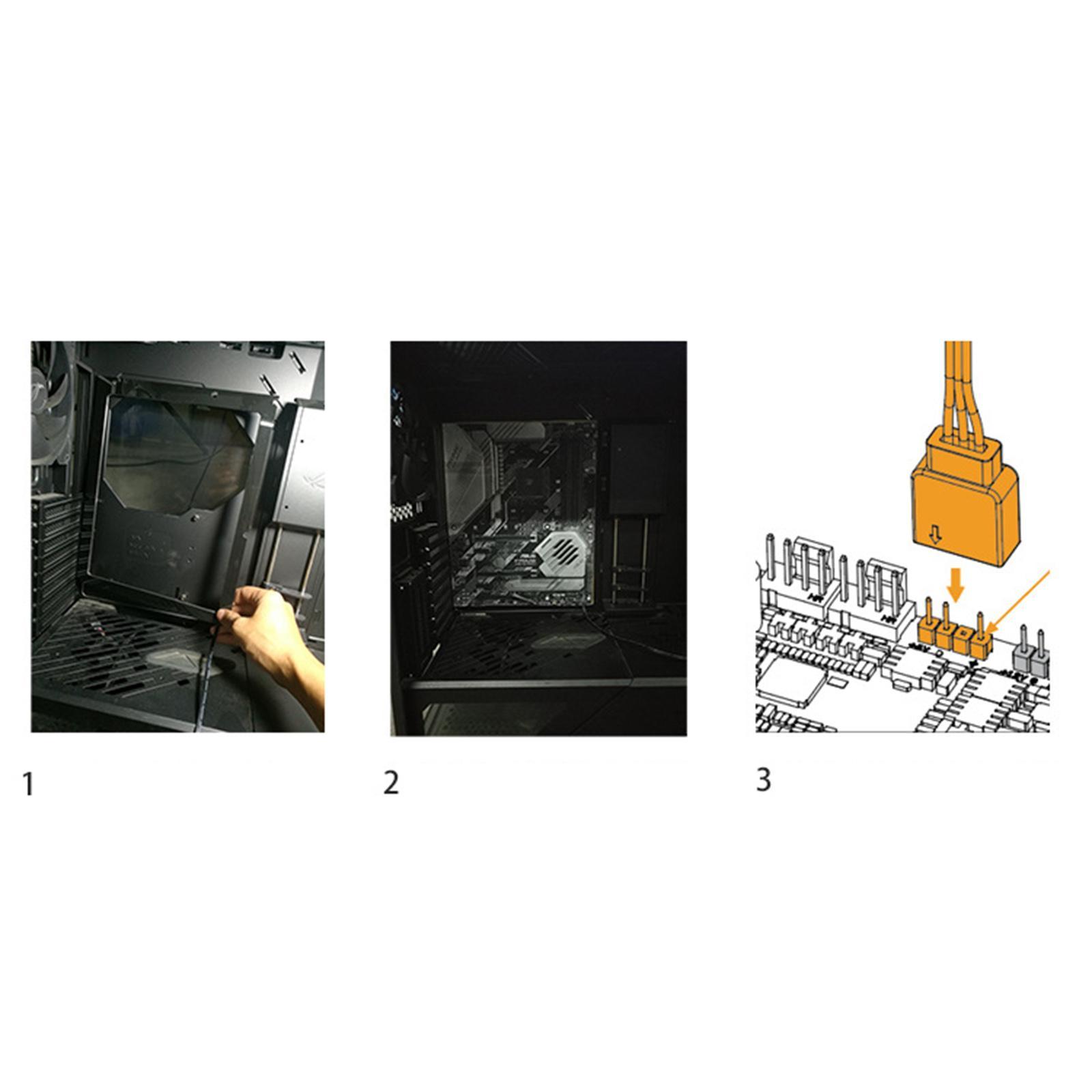 2x ATX RGB Backplate 5V 3 Pin Light-Emitting ARGB Sync Back Light for ATX Mainboard Backplane Gaming Motherboard Computer RGB Back Light
