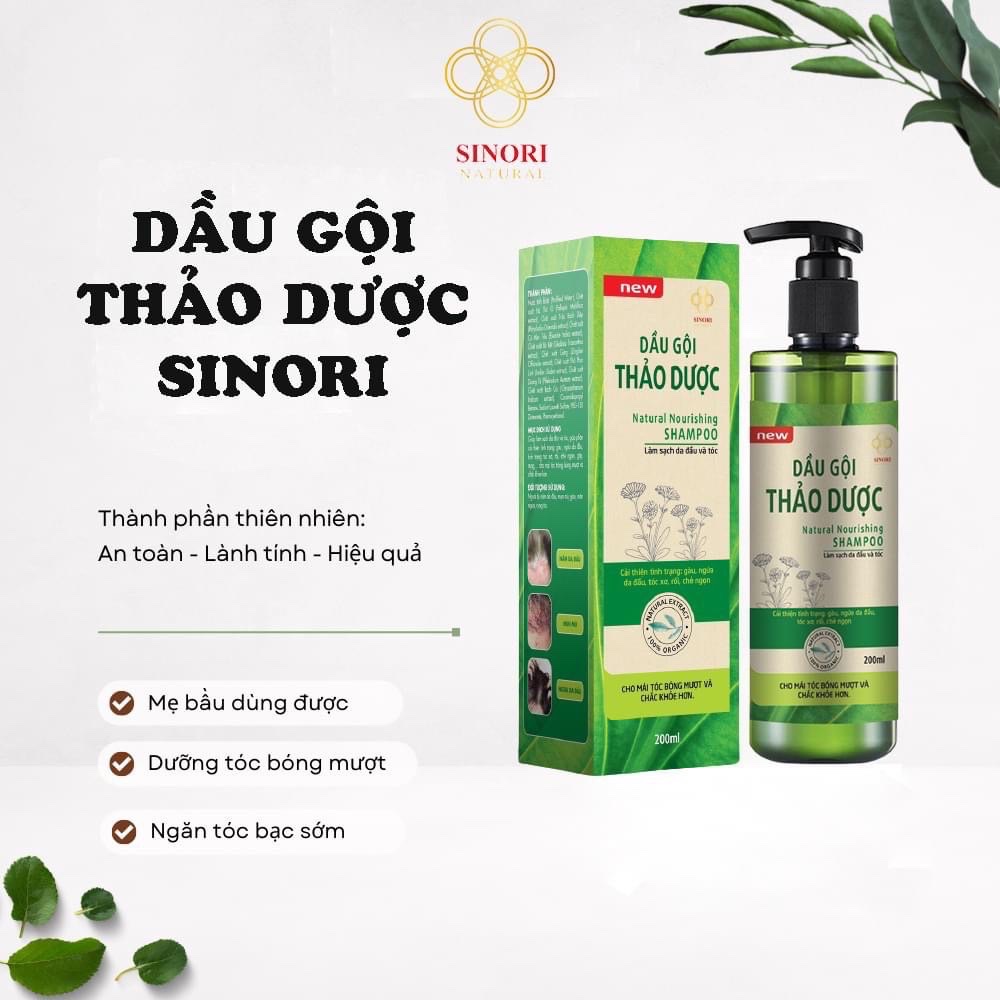 DẦU GỘI THẢO DƯỢC SINORI LÀM SẠCH GÀU NGỨA DA ĐÀU CẢI THIỆN RỤNG TÓC 200ML