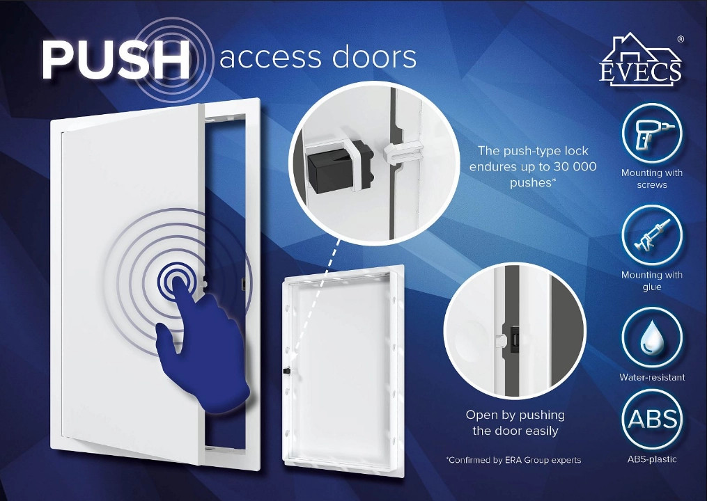 Cửa kỹ thuật NHỰA ABS nhấn mở EVECS - L3030N - Hàng Nhập Khẩu