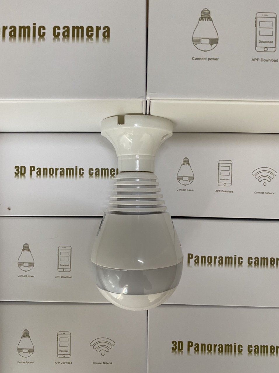 Camera Wifi Hình Bóng Đèn Quan Sát 360 Độ