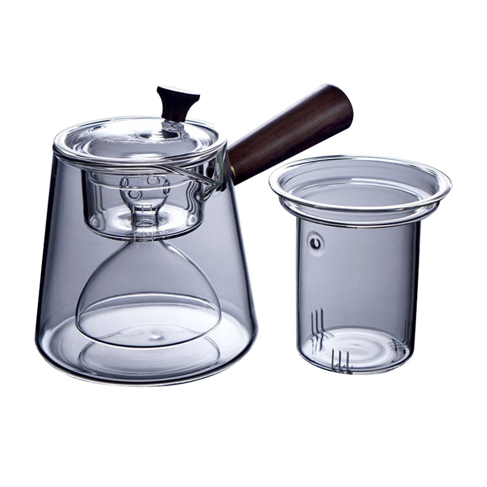 Tea Maker Stovetop 750ML/25OZ with Strainer Clear Sturdy Portable Jug Glass Water Kettle Glass Tea Pot for Scented Tea Office Hotel Tea Bags Loose Tea