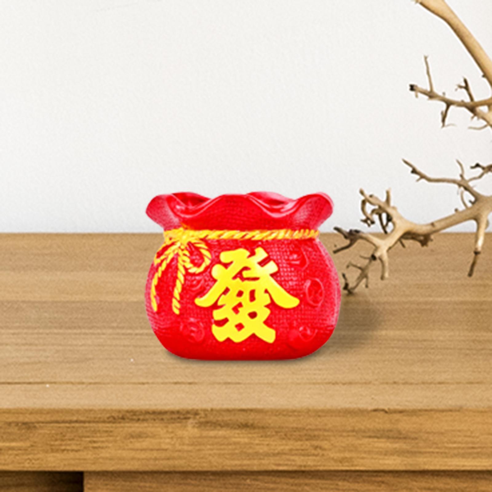 Fortune Bag Statue Ornament Creative Flower Vase for Living Room Gift Party